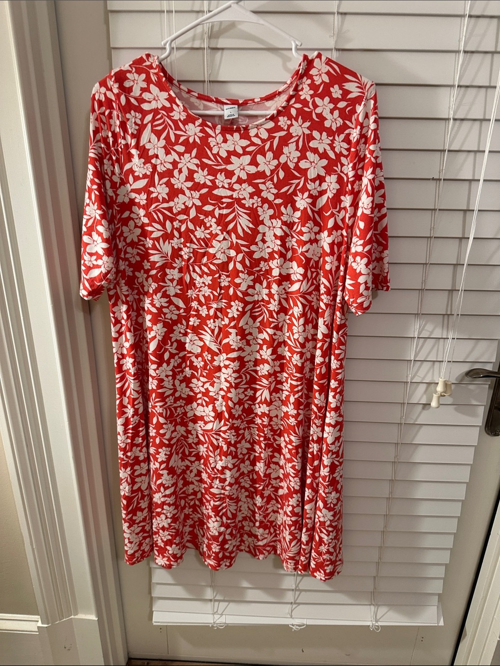 Old Navy Red and White Floral Midi Dress